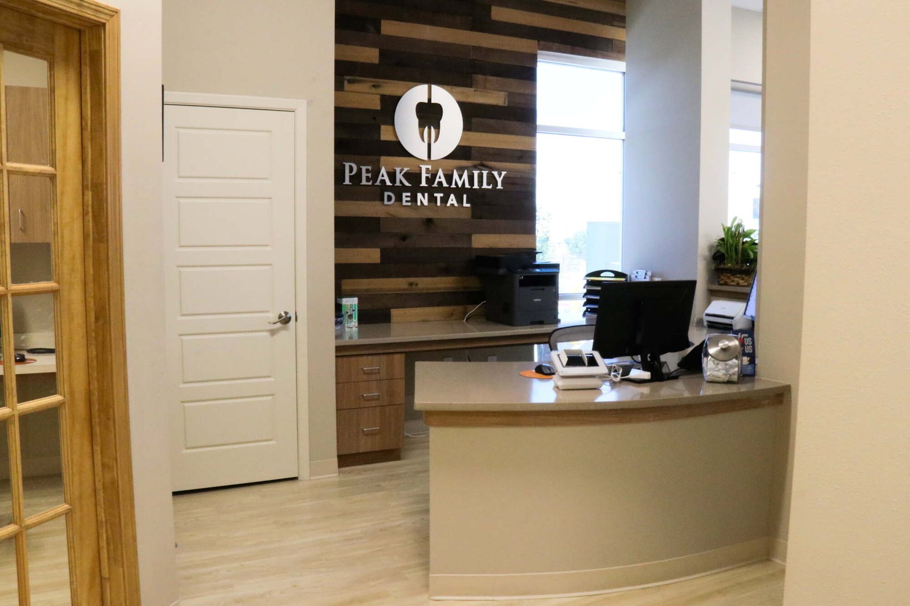 The reception area at Peak Family Dental in El Paso, Texas